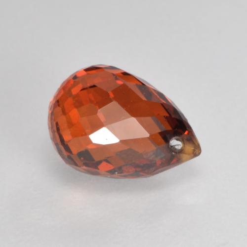 Naranja fuego Granate Espesartina Gema - 1.4ct Corte Briolette con Agujero (ID: 536964)