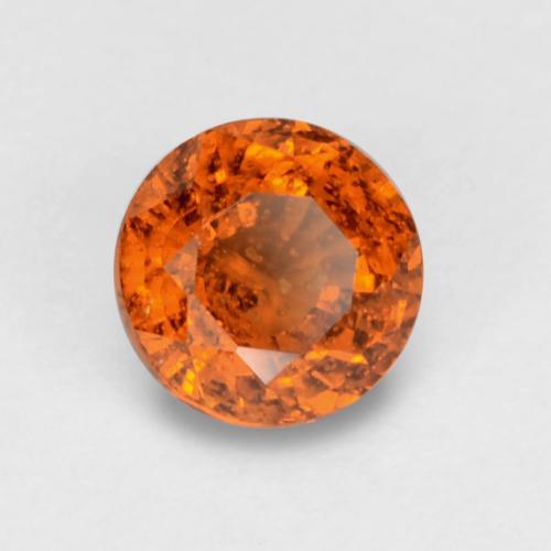 0.71 ct Orange Spessartite Garnet Stone, Natural Spessartite Garnet in Round Facet Shape for Sale