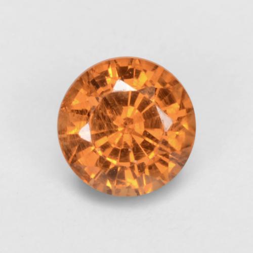 tieforange Spessartin-Granat Edelstein - 0.8ct Rund Facettenschliff (ID: 537127)