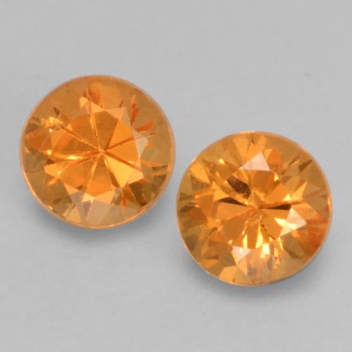 0.43 ctw Orange Spessartite Garnet Gemstones, Spessartite Garnet Gems in Diamond-Cut Shape for Sale.