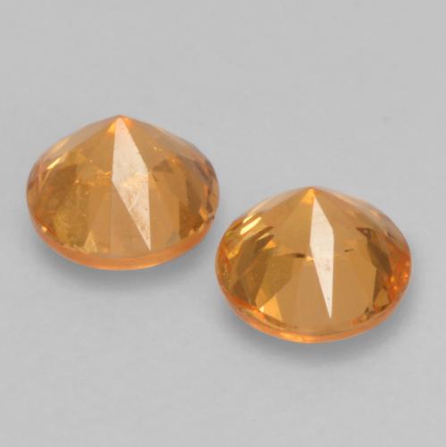 Spessartite Garnet Gemstones in 3.3 mm Size for Sale, Spessartite Garnet Stones in Bright Orange Color