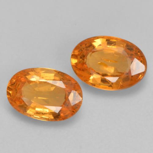 1.19 ctw Orange Spessartite Garnet Stones, Natural Spessartite Garnet in Oval Facet Shape for Sale