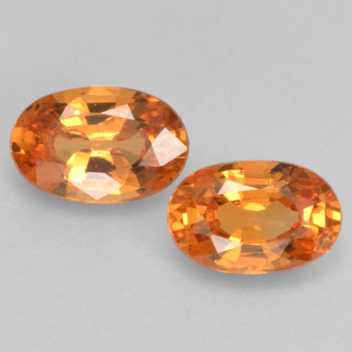 1.11 ctw Orange Spessartite Garnet Gemstones, Spessartite Garnet Gems in Oval Facet Shape for Sale.
