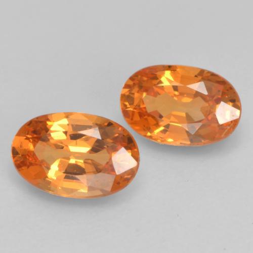 1.11 ctw Orange Spessartite Garnet Stones, Natural Spessartite Garnet in Oval Facet Shape for Sale