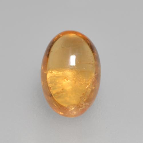0.82 ct Golden Spessartite Garnet Gemstone, Spessartite Garnet Gem in Oval Cabochon Shape for Sale.
