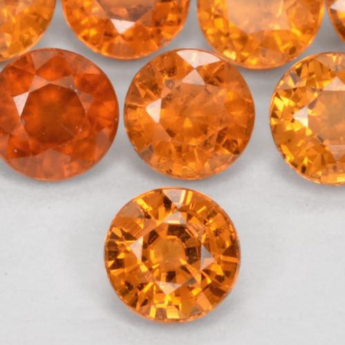 0.31 ct Orange Spessartite Garnet Gemstone, Spessartite Garnet Gem in Round Facet Shape for Sale.