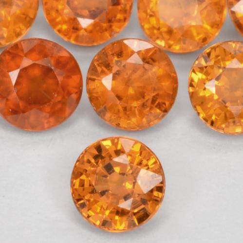 0.31 ct Orange Spessartite Garnet Stone, Natural Spessartite Garnet in Round Facet Shape for Sale