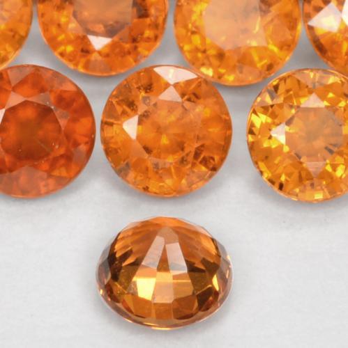 Spessartite Garnet Gemstone in 4 mm (calibrated) Size for Sale, Spessartite Garnet Stone in Medium Orange Color