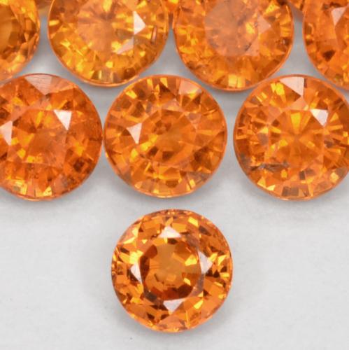 0.26 ct Orange Spessartite Garnet Gemstone, Spessartite Garnet Gem in Round Facet Shape for Sale.