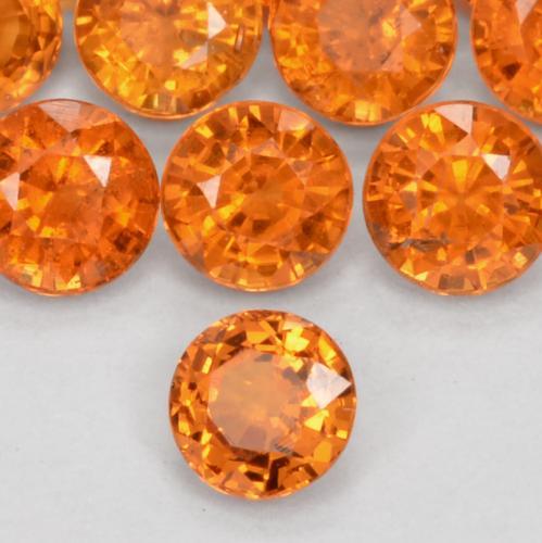 0.26 ct Orange Spessartite Garnet Stone, Natural Spessartite Garnet in Round Facet Shape for Sale