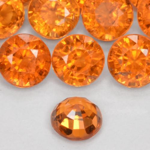 Spessartite Garnet Gemstone in 3.7 mm Size for Sale, Spessartite Garnet Stone in Reddish Orange Color