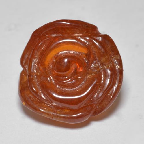 Dark Orange Granato spessartite Gem - 16.5ct Rosa intagliata (ID: 579400)