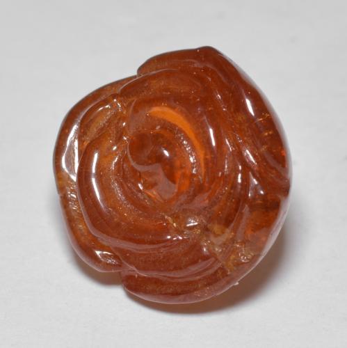 16.52 ct Orange Spessartite Garnet Stone, Natural Spessartite Garnet in Carved Rose Shape for Sale