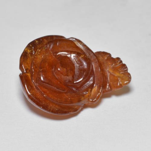 13.11 ct Orange Spessartite Garnet Stone, Natural Spessartite Garnet in Carved Rose Shape for Sale