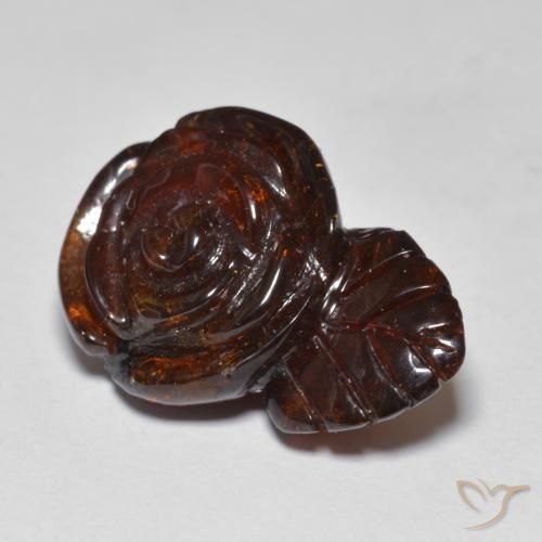 22.04 ct Orange Spessartite Garnet Stone, Natural Spessartite Garnet in Carved Rose Shape for Sale