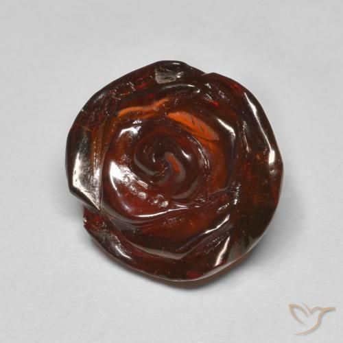 Fire Orange Гранат Спессарит Камень - 10.1ct Фигурка Роза (ID: 587546)