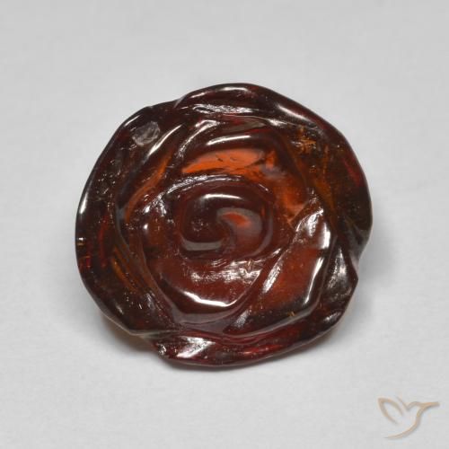 10.05 ct Orange Spessartite Garnet Stone, Natural Spessartite Garnet in Carved Rose Shape for Sale