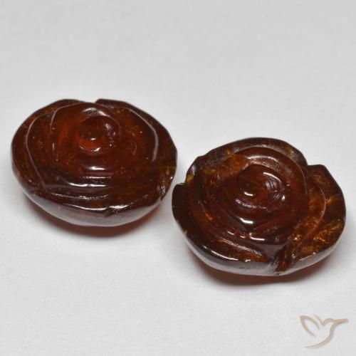 Spessartite Garnet Gemstones in 13.9 x 12.8 mm Size for Sale, Spessartite Garnet Stones in Deep Orange Color