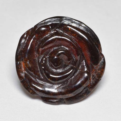Warm Brown 锰铝榴石 Gem - 20ct 玫瑰雕刻 (ID: 587714)