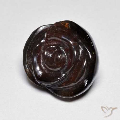 14.42 ct Brown Spessartite Garnet Stone, Natural Spessartite Garnet in Carved Rose Shape for Sale
