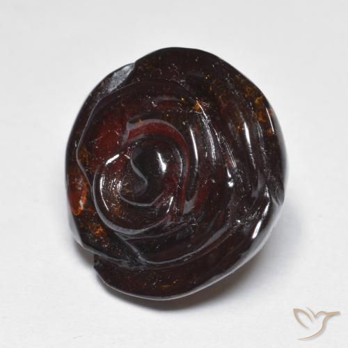 22.97 ct Brown Spessartite Garnet Stone, Natural Spessartite Garnet in Carved Rose Shape for Sale