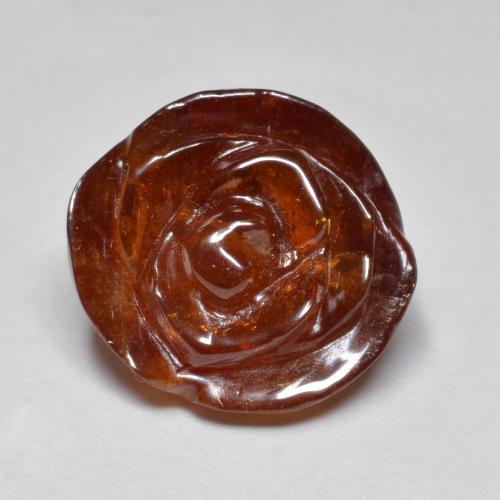 Marrón cálido Granate Espesartina Gema - 15.1ct Rosa tallada (ID: 587721)