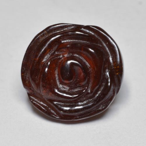 Sangria Red Spessartin-Granat Edelstein - 19.5ct Geschnitzte Rose (ID: 587722)