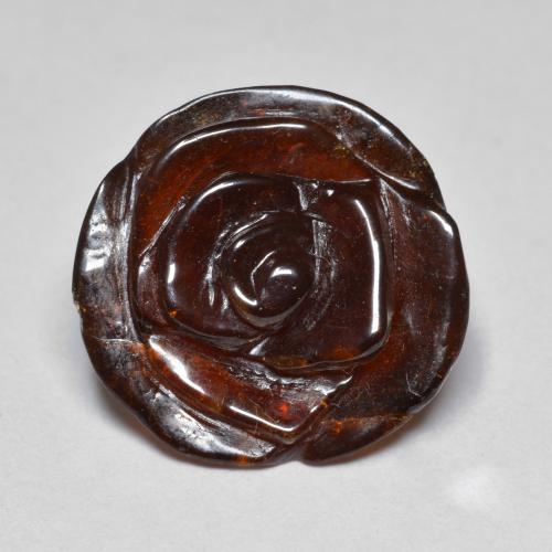 13,53ct Rosa intagliata marrone Granato spessartite dal Mozambico, Dimension 15,5 x 15,2mm, Natural non trattati Gemstone, Translucent Clarity, 1 piece Granato spessartite in Marrone Color, Mohs Hardness of 6,5 - 7,5 adatto per gioielli da indossare ogni giorno, Photo A