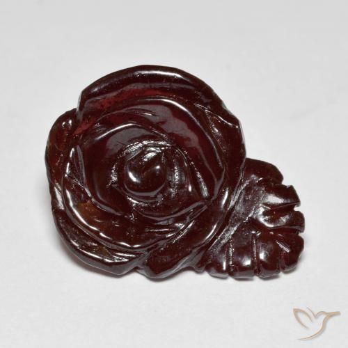 16.18 ct Brown Spessartite Garnet Stone, Natural Spessartite Garnet in Carved Rose Shape for Sale