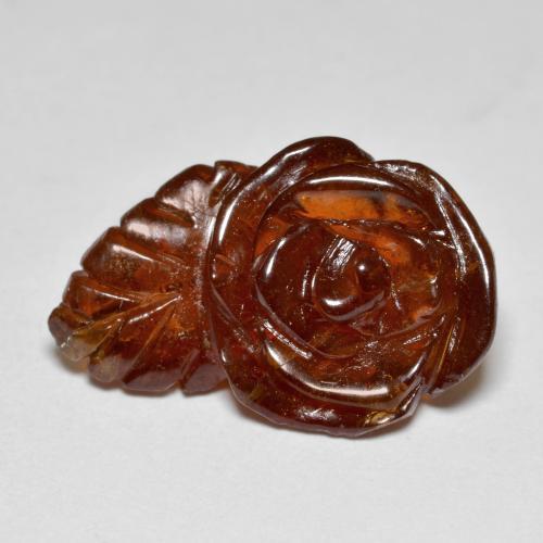 Naranja rojizo Granate Espesartina Gema - 17.5ct Rosa tallada (ID: 587788)