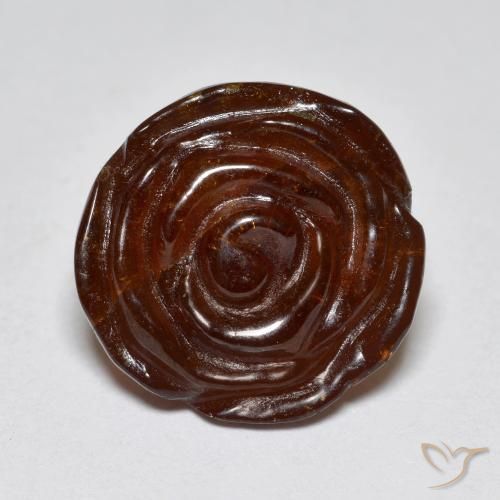 Granato spessartite marrone da 15,68 ct, 14 x 13,7 mm scolpito dal Mozambico, Photo A