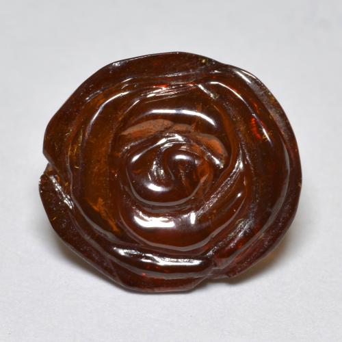 Deep Red Spessartite Garnet Gem - 11.5ct Carved Rose (ID: 588723)