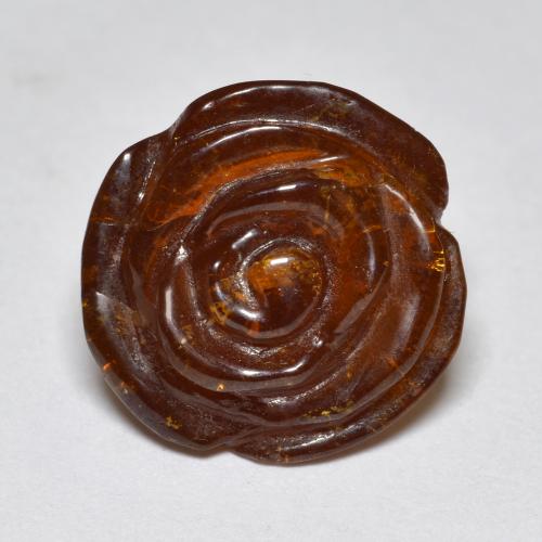 Dark Red Spessartite Garnet Gem - 12.9ct Carved Rose (ID: 588724)