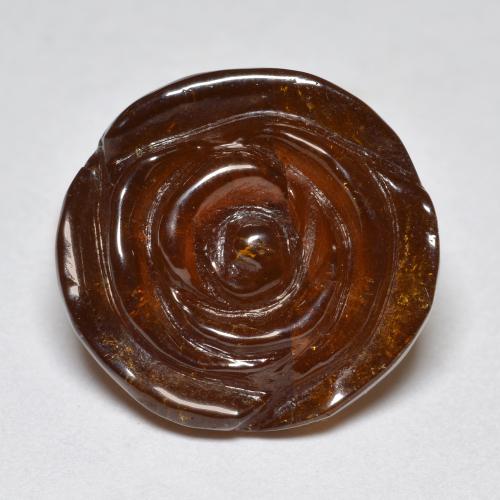 Rosso scuro Granato spessartite Gem - 16.4ct Rosa intagliata (ID: 588725)