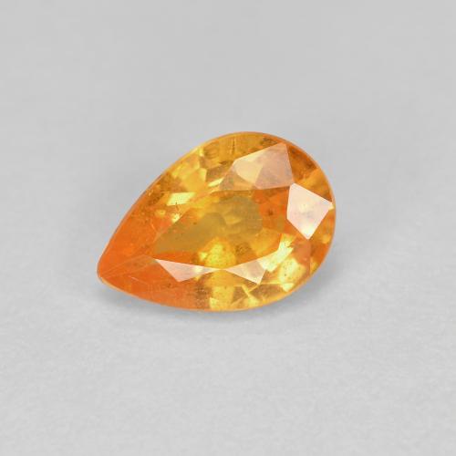 Bright Orange Spessartite Garnet Gem - 0.6ct Pear Facet (ID: 596034)