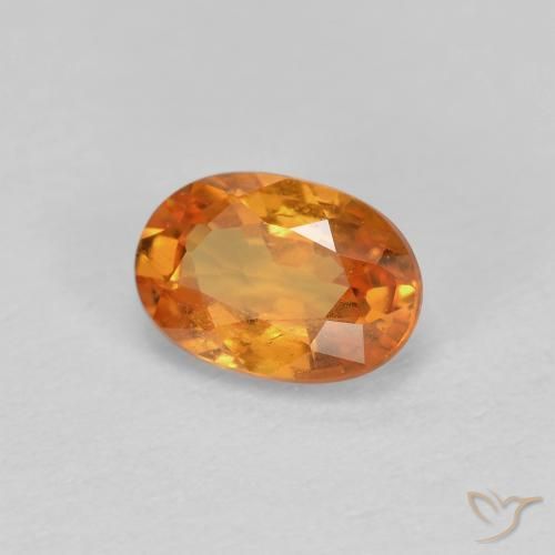 0.56ct Natural Bright Orange Spessartite Garnet, Oval, VS-SI