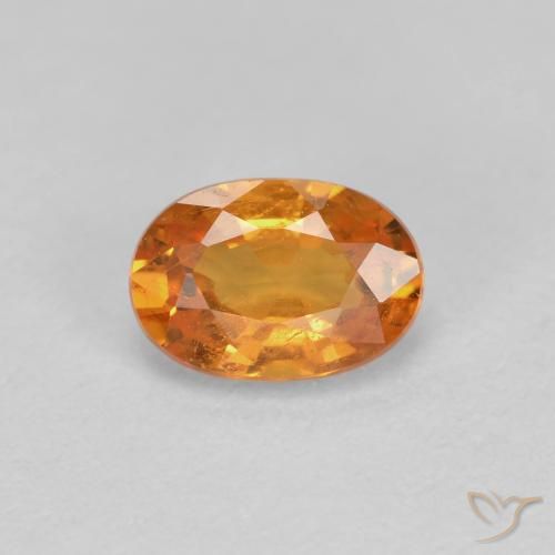 0.56 ct Orange Spessartite Garnet Stone, Natural Spessartite Garnet in Oval Facet Shape for Sale