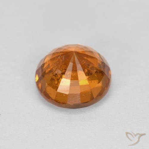 Spessartite Garnet Gemstone in 4.7 mm Size for Sale, Spessartite Garnet Stone in Earthy Orange Color