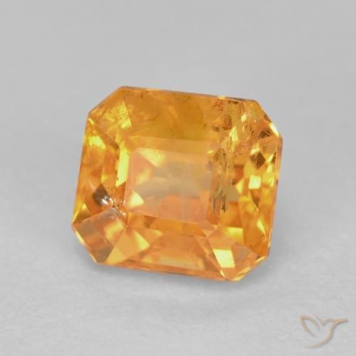 0,86 ct orangefarbener Spessartit-Granat, 5 x 4,5 mm Achteckschliff aus Mosambik, Photo A