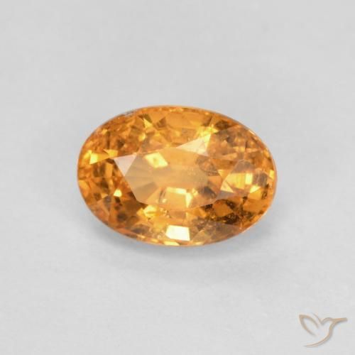 0.69 ct Orange Spessartite Garnet Stone, Natural Spessartite Garnet in Oval Facet Shape for Sale
