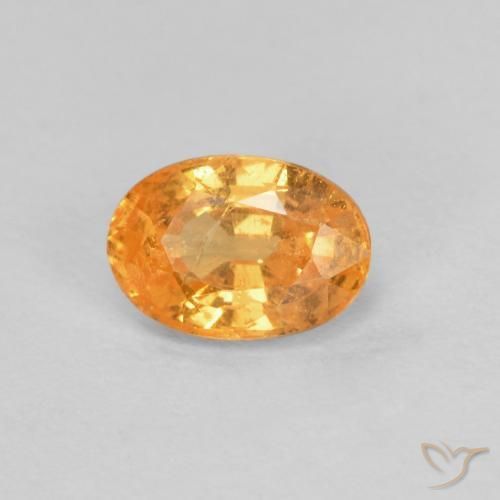 0.59 ct Orange Spessartite Garnet Stone, Natural Spessartite Garnet in Oval Facet Shape for Sale