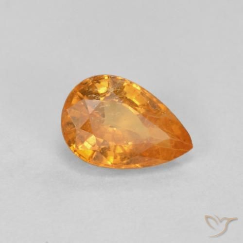 Granato Spessartite arancione da 0,58 ct, taglio a pera da 5,9 x 4 mm dal Mozambico, Photo A