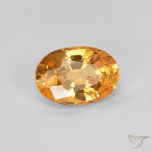 0.60 ct Orange Spessartite Garnet Stone, Natural Spessartite Garnet in Oval Facet Shape for Sale