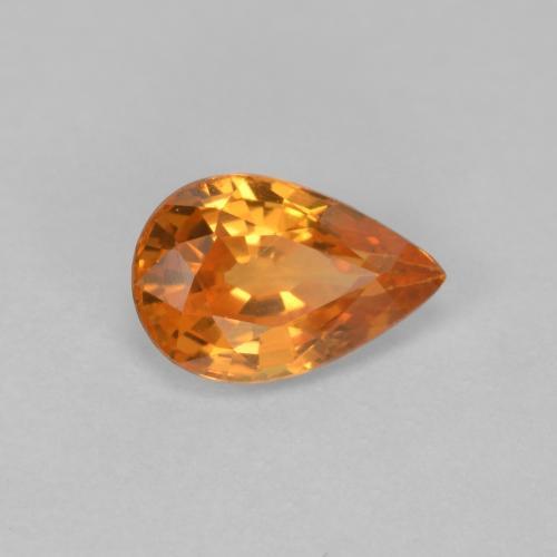 Bright Orange Spessartite Garnet Gem - 0.5ct Pear Facet (ID: 596987)