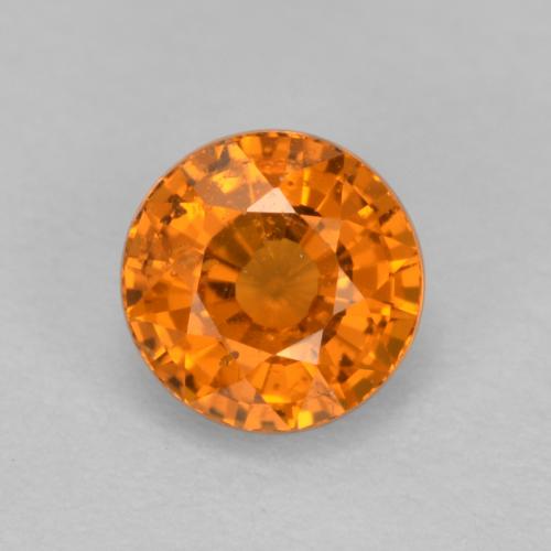 Fire Orange Spessartin-Granat Edelstein - 0.6ct Rund Facettenschliff (ID: 596996)