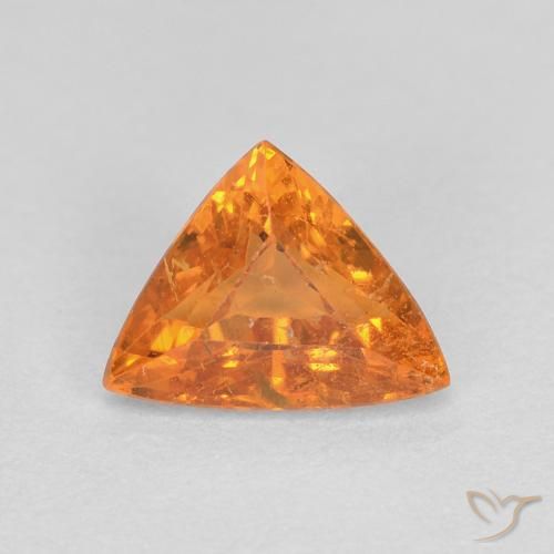 Grenat Spessartite Orange 0,63 ct, 6 x 4,6 mm Trillion Cut du Mozambique, Photo A