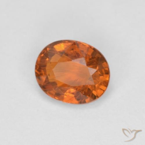 0.54 ct Orange Spessartite Garnet Stone, Natural Spessartite Garnet in Oval Facet Shape for Sale