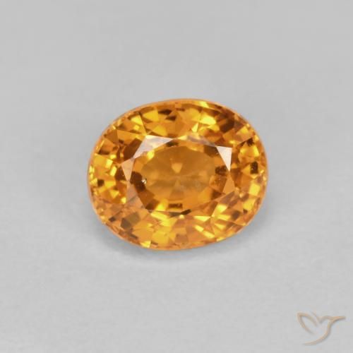 0,55 ct oranger Spessartit-Granat, 4,7 x 3,9 mm ovaler Schliff aus Mosambik, Photo A