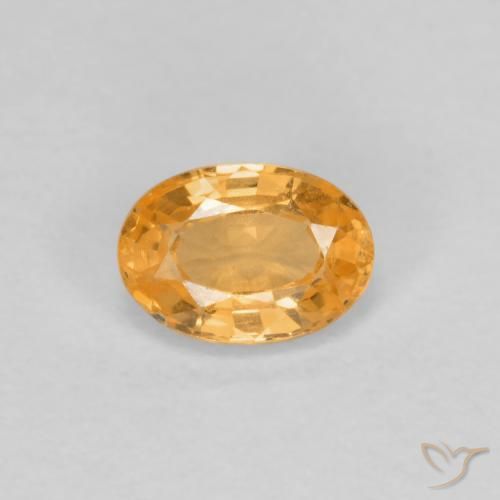 5 x 3,5mm oranger Spessartin-Granat im Ovalschliff aus Mosambik, Gewicht 0,39 ct, Garantiert echter Edelstein in VS Reinheit, 1 Stück Spessartin-Granat - die Farbe ist Hellorange, Mohs-Härte von 6,5 - 7,5 Geeignet für den täglichen Gebrauch im Schmuck, Photo A