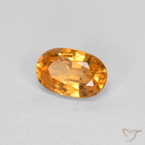 0.44 ct Orange Spessartite Garnet Stone, Natural Spessartite Garnet in Oval Facet Shape for Sale